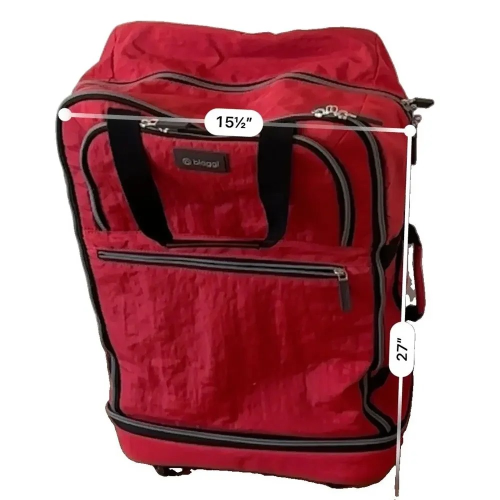 Biaggi ZipSak 27” Foldable Spinner Duffle Luggage Red 631127 Rolling Suitcase
